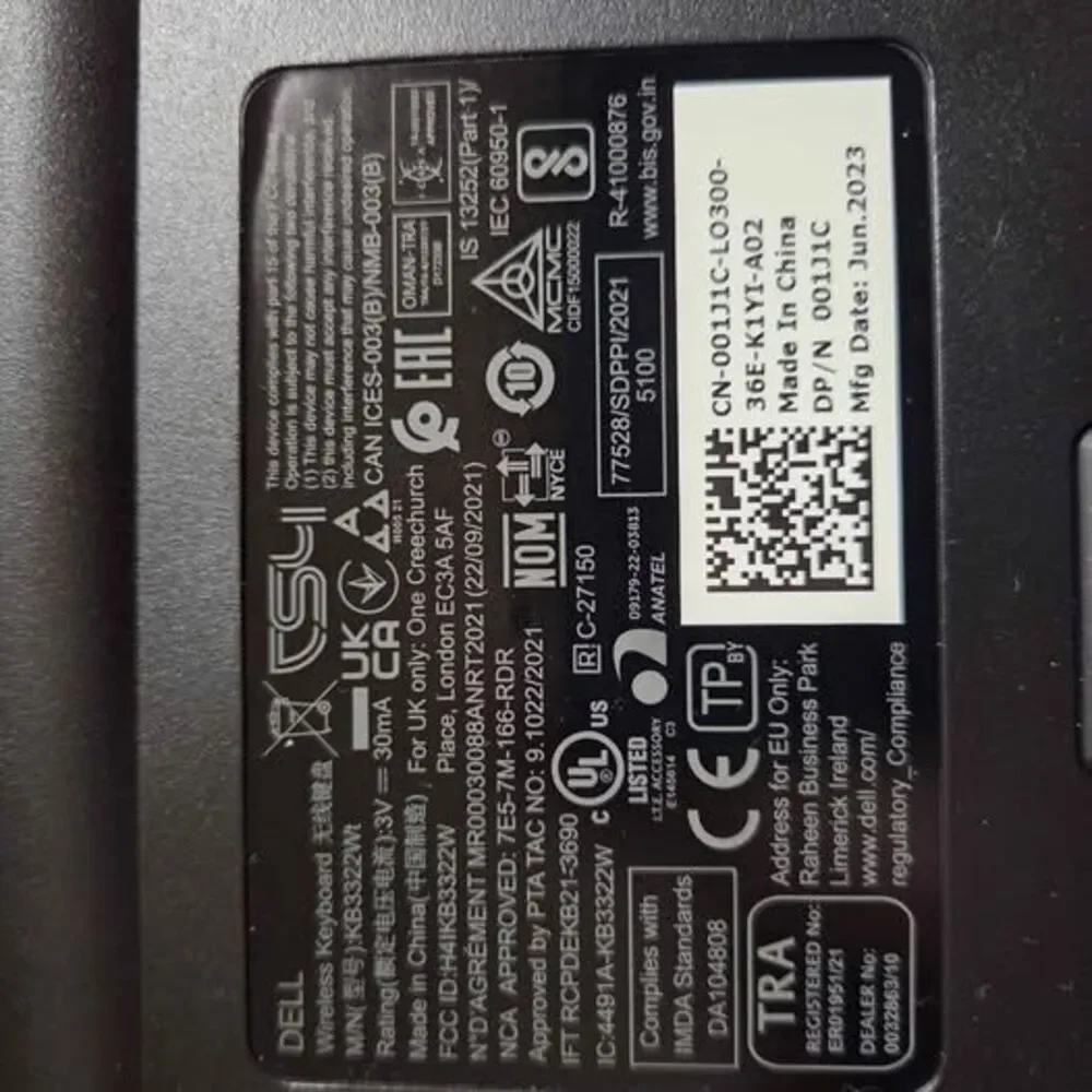 Dell Wireless Keyboard and Mouse KM322W-R-US
